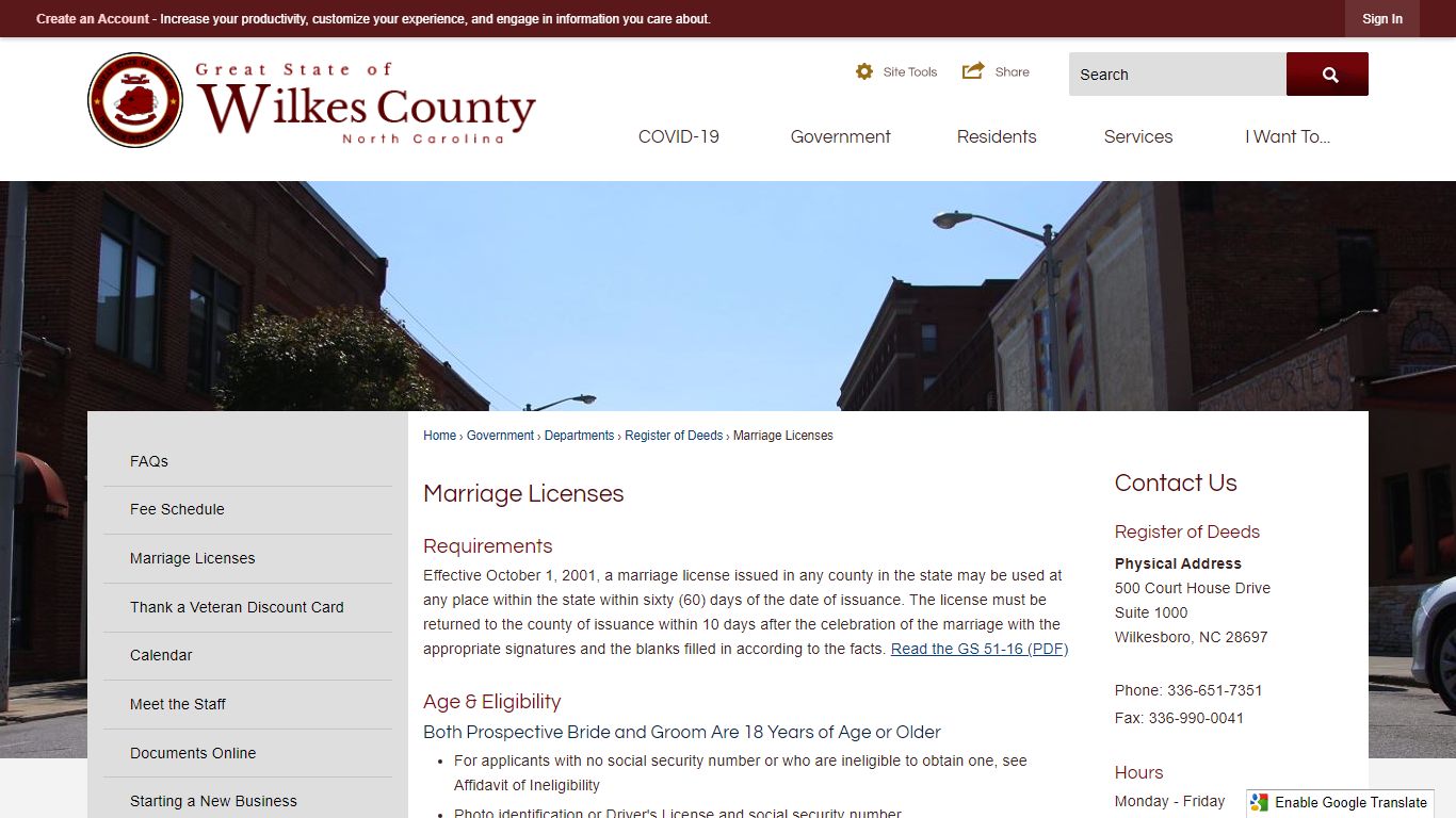 Marriage Licenses | Wilkes County, NC